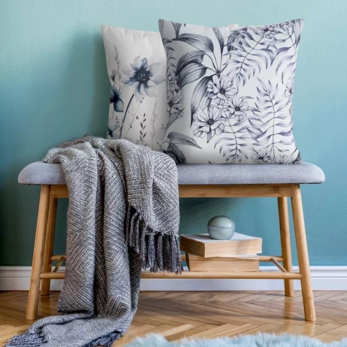 Декоративна наволочка 45x45 Mink 30 Eurofirany велюр квіти