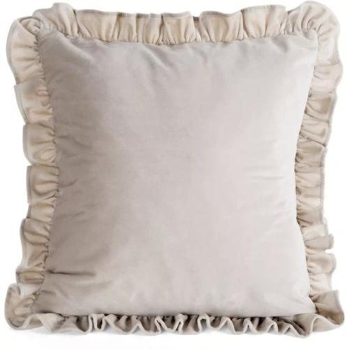 Наволочка Brenda 45x45 шавлія оксамит Eurofirany з рюшами beige