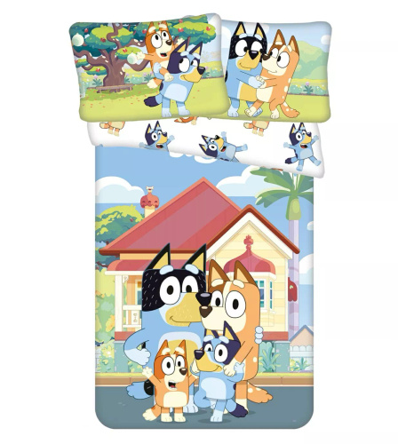 Постільна білизна бавовняна 100x135 Bluey 061 синя 40x60 Jerry Fabrics