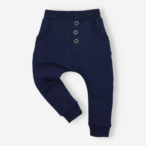 Дитячі штанці з органічної бавовни Samoloty Nini темно-синій