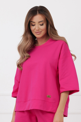 Світшот Kaori Italian Fashion 3/4 рукав бавовна еластан - фуксія