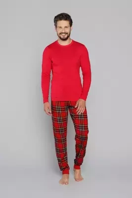 Піжама чоловіча Narwik кофта і штани Italian Fashion, - червоний/принт