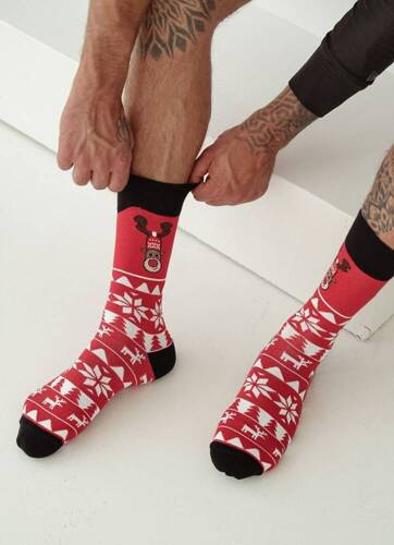 Чоловічі новорічні шкарпетки 1290 Milena - 02 сірий