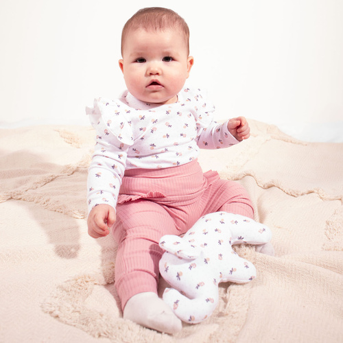 Боді для дівчинки Nicol 220097 – бавовняне, довгий рукав, метелики