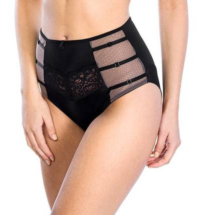 Жіночі трусики високі 19025 Deziro Mediolano - чорний