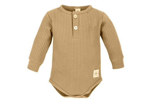 Дитяче боді з довгим рукавом 03249DRPC "Natural Waffel" Makoma, -camel