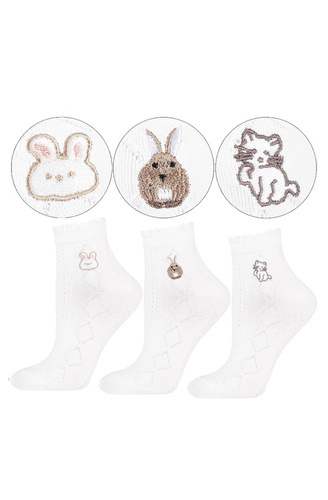 Шкарпетки жіночі CSL200-146 Звірята Moraj, - білий