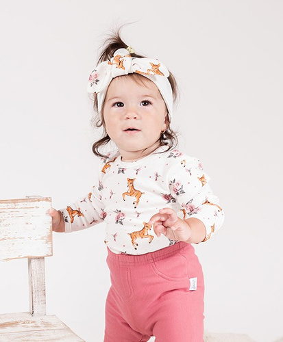 216095 Lala – дитяче боді Nicol, бавовна, довгий рукав, принт оленята