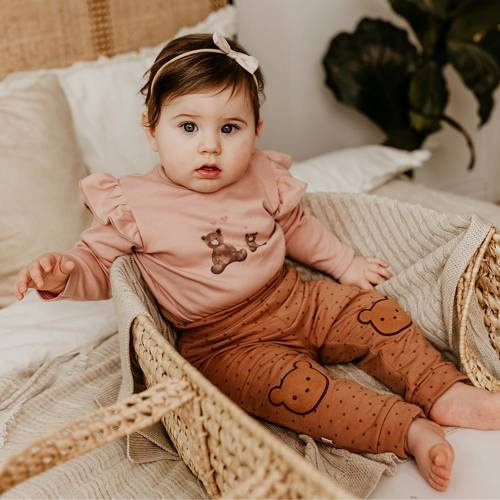 Дитяче боді з довгим рукавом Hearts & Bears Eevi, - рожеве