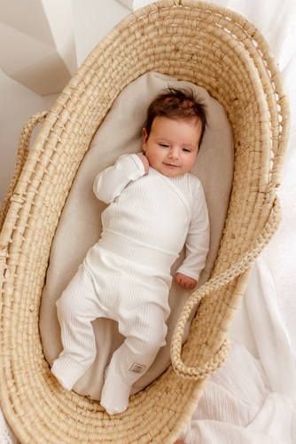 Повзунки дитячі в рубчик "Natural Harmony" Makoma, - екрю