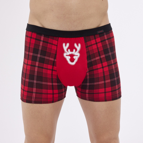 Чоловічі труси-боксерки святкові 007/76 Red Nose 2 Cornette, - червоний