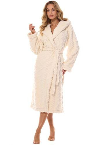 Довгий жіночий халат 2402 Geo Long L&L, - екрю