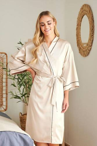 Сатиновий халат жіночий 5227 Doctor Nap, - champagne