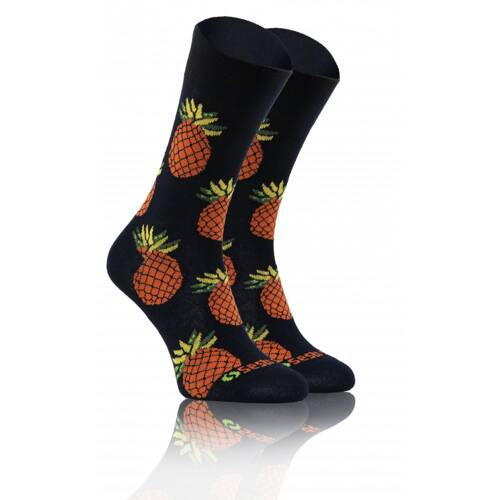 Високі шкарпетки Ананаси finest cotton Sesto Senso, - темно-синій