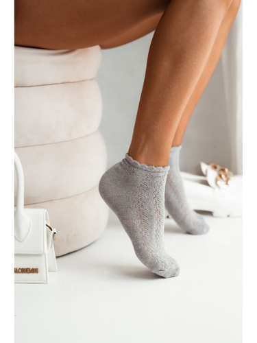 Ажурні шкарпетки жіночі 1504 Ażurowe Milena, - szary