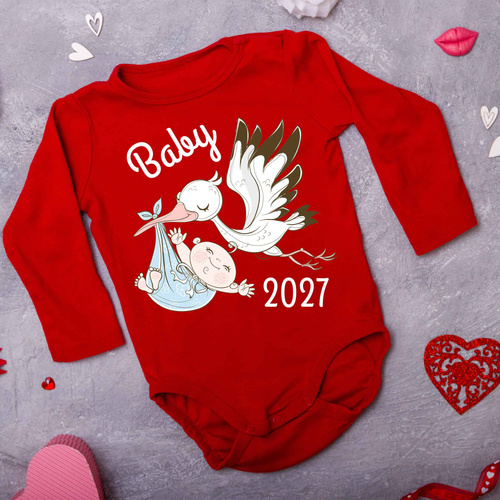 SKU: N053-1 Боді для немовлят moocha BABY 2027 червоне з довгим рукавом