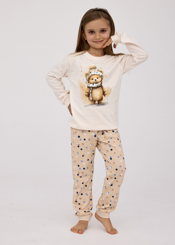 Піжама для дівчинки 594/180 592/180 Sweet Bear Cornette, - екрю