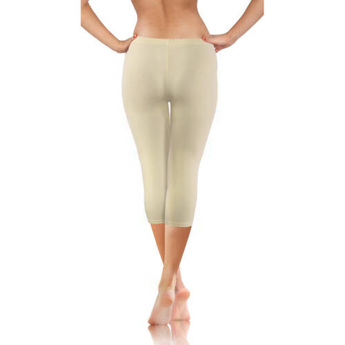 Бавовняні спортивні легінси жіночі 3/4 Sesto Senso, - бежевий