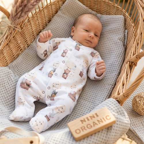 Піжамка Balloon Friends Nini з органічної бавовни 100% – перші дні життя