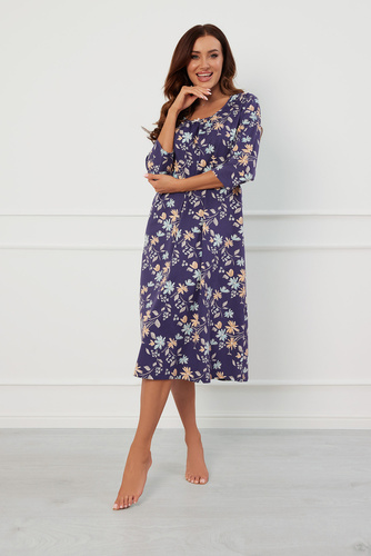 Нічна сорочка жіноча Pulia рукав 3/4 Italian Fashion, - принт