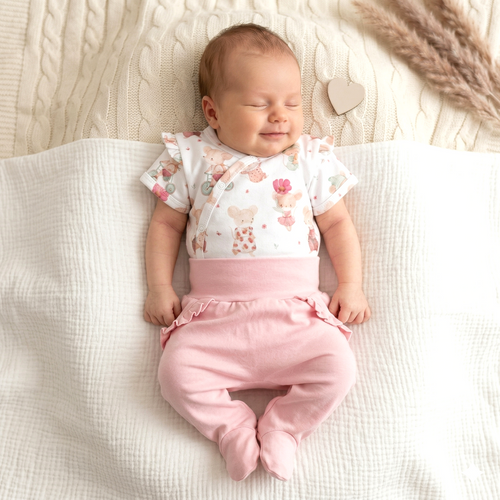 Дитяче боді Nini Little Mouse органічна бавовна копертне короткий рукав