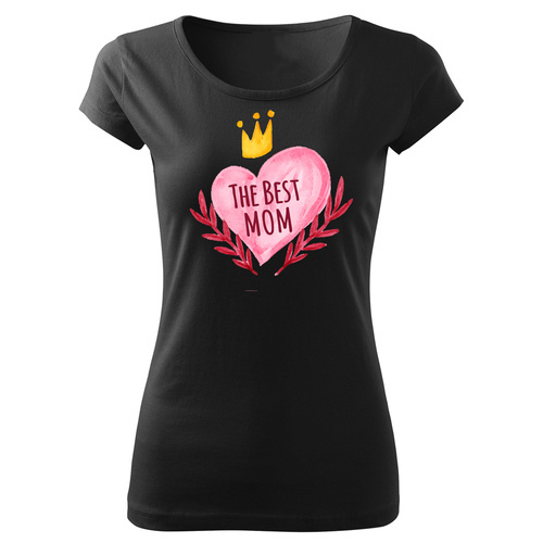 Футболка жіноча SKU D043 "The best mom" Moocha, -чорний