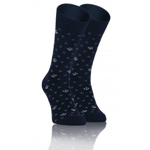 Чоловічі костюмні шкарпетки Classiс Sesto Senso, - якори/темно-синій