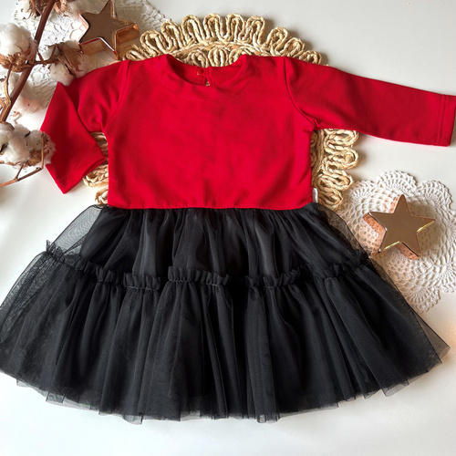 Сукня дитяча 23SH01 Merry Christmas  Mamatti - червоний/чорний