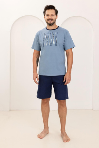 Чоловіча Піжама 500 Regina – 100% Натуральна Бавовна, Короткий Рукав і Шорти для Комфортного Сну