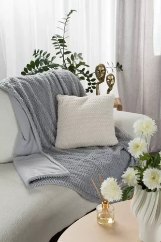 Плед з мікрофібри  Laris Eurofirany,- срібний