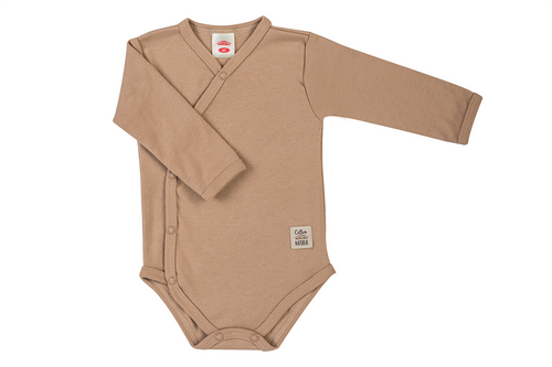 Дитяче боді з довгим рукавом03253L "Unitone Latte" Makoma,- бежевий