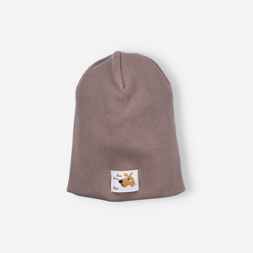 Дитяча шапочка з органічної бавовни Psiaki Nini коричневий
