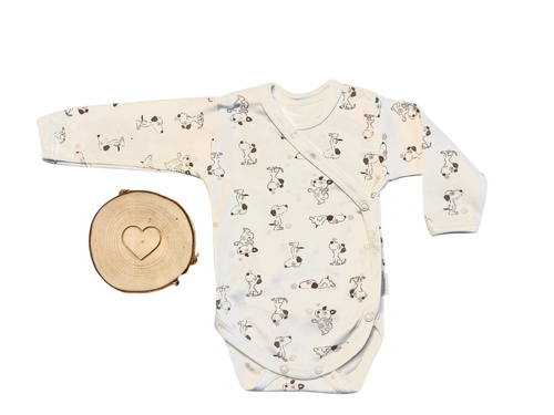 Mamatti BD14926 боді з довгим рукавом для немовлят – фасон на запах | 100% бавовна | OEKO-TEX