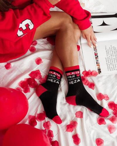 Шкарпетки жіночі бавовняні 0200 Walentynki Milena  чорний/ ведмежатко