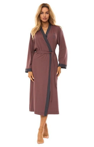Довгий жіночий халат 2505 L&L, - сливовий