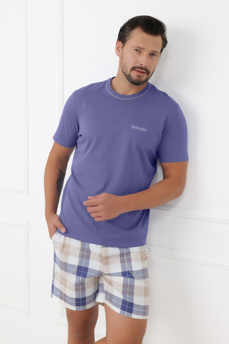 Чоловіча піжама Juno Italian Fashion 100% бавовна короткий рукав шорти