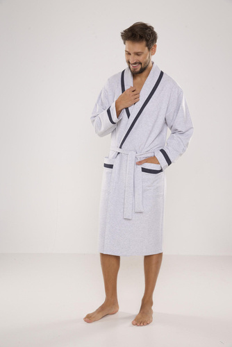 Халат чоловічий  564 Bruno De Lafense - світлий меланж