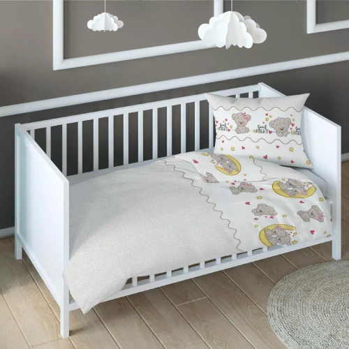 Дитяча бавовняна постільна білизна Країна снів 2896 D Kraina Snów misie Karo