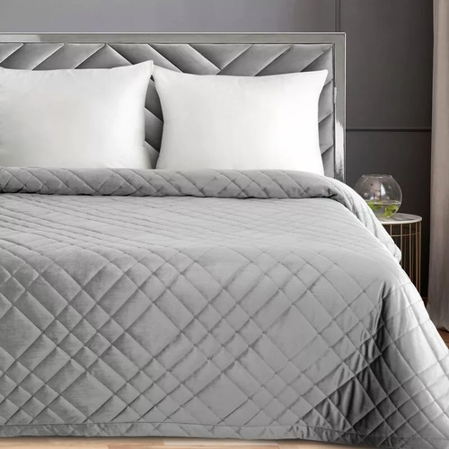 Eurofirany Ria 6 покривало велюрове декоративне срібло