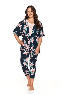 2715 жіночий халат бавовна  Marija Taro - темно-синій