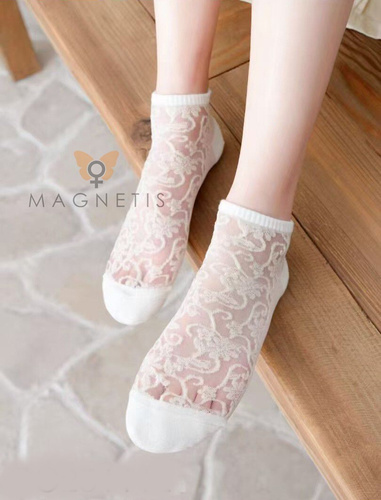 Stopki CC-251112 – жіночі бавовняні сліди з сіточкою ecru