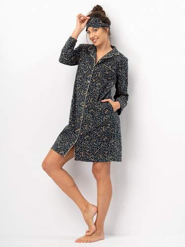 Нічна сорочка LND 706 Фланель Key -  темно-синій