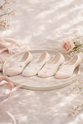 Жіночі балерини ST096 Noviti бавовняні невидимі силікон комфорт