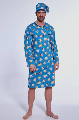 Чоловіча нічна сорочка 110/33 Cornette, - синій