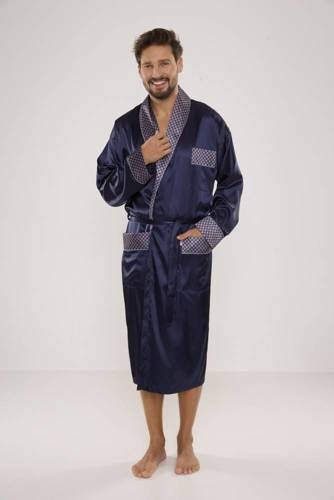 Чоловічий сатиновий халат 940  Forex -темно-синій