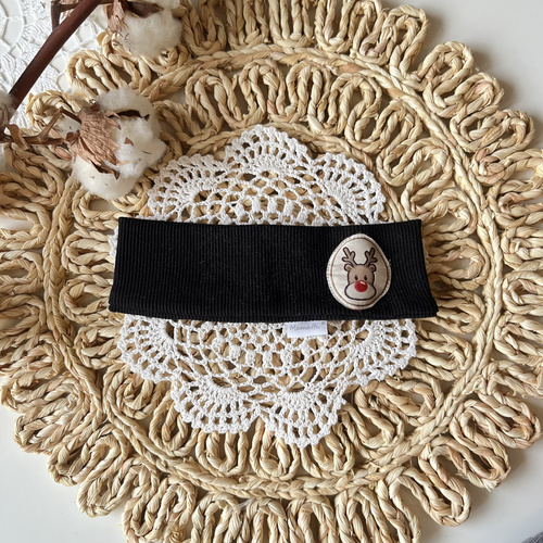 Чорна святкова пов’язка Merry Christmas для дівчинки Mamatti OK06