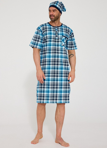 Cornette 109/38– чоловіча нічна сорочка 100% бавовна з коротким рукавом і гудзиками