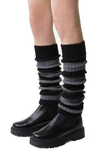 Шерстяні гетри Art.068 Paski Steven - чорний/сірий