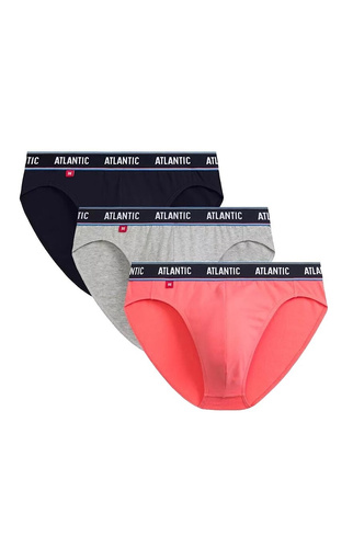 Набір трусів-сліпів чоловічих 3шт. 3MP-200 Atlantic, - темно-синій/кораловий/смарагдовий