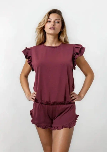 Піжама Dkaren Lulu 2 жіноча бавовняна комплект шорти комфорт